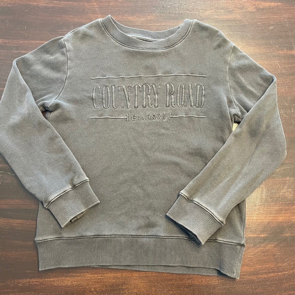 Country Road Kids Charcoal Grey Embroidered Logo Sweatshirt Size 6 60230471